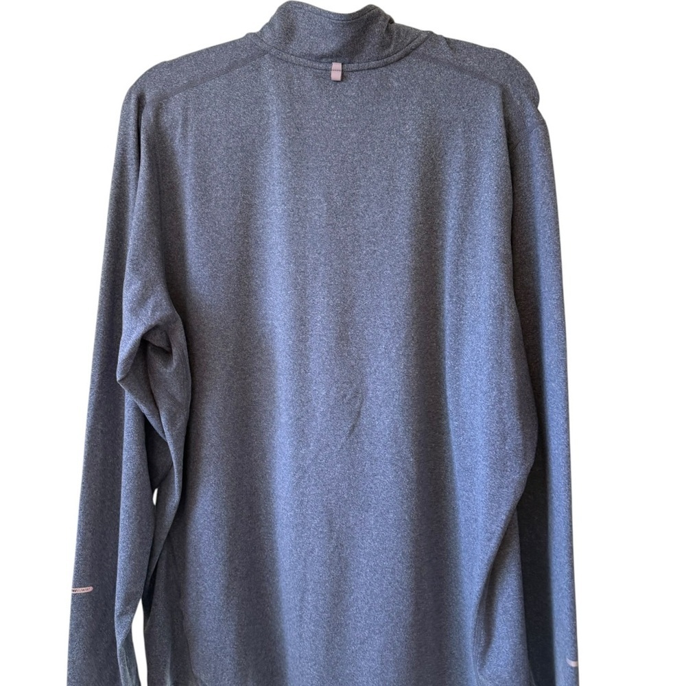 Nike Men's Long Sleeve Quarter-Zip Pullover - Gray with Light Blue Accent - Picture 4 of 4